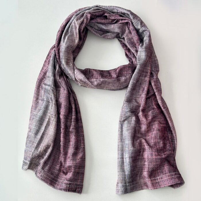 ⁦شال نسائي قماش لايكرا مقاس 170×68 سم موشح بألوان متعددة⁩ - الصورة ⁦3⁩