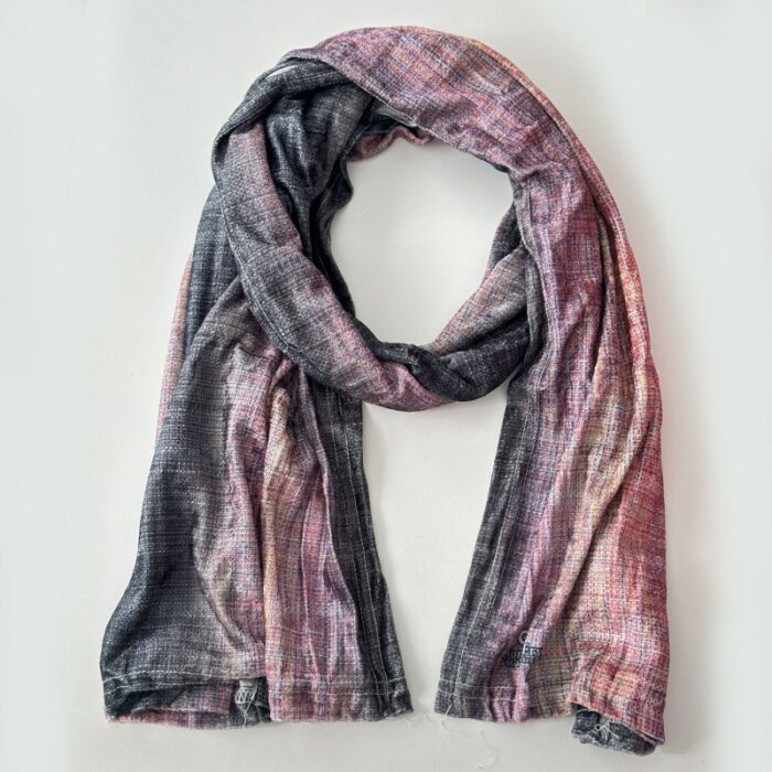 ⁦شال نسائي قماش لايكرا مقاس 170×68 سم موشح بألوان متعددة⁩ - الصورة ⁦4⁩