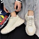 ⁦حذاء كاجوال جلد للرجال لون بيج⁩ - الصورة ⁦3⁩