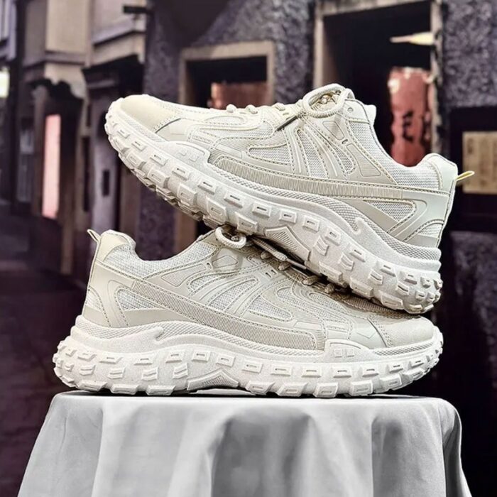 ⁦حذاء كاجوال جلد للرجال لون بيج⁩ - الصورة ⁦6⁩