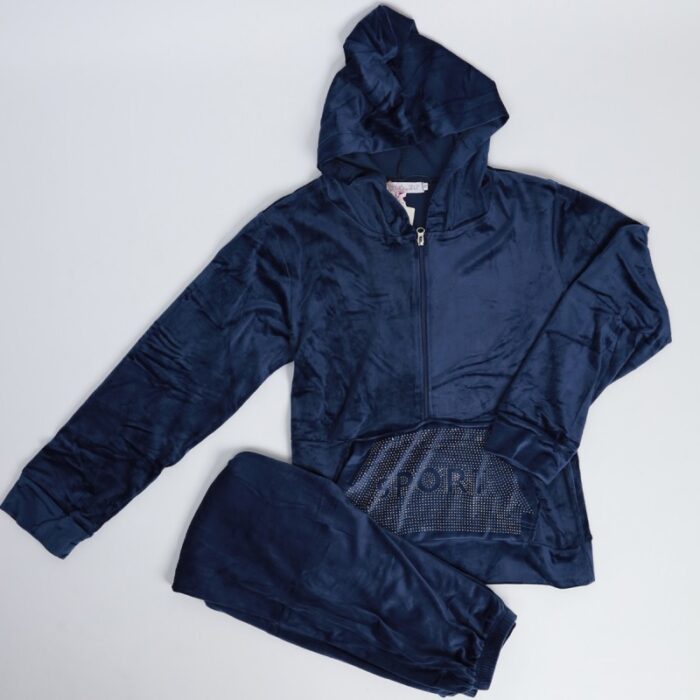 10328074_67db8d14cb3bb بجامة نسائية مُكونة من قطعتين لون كحلي - الصورة 1