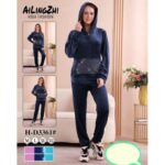 ⁦بجامة نسائية مُكونة من قطعتين لون كحلي⁩ - الصورة ⁦2⁩