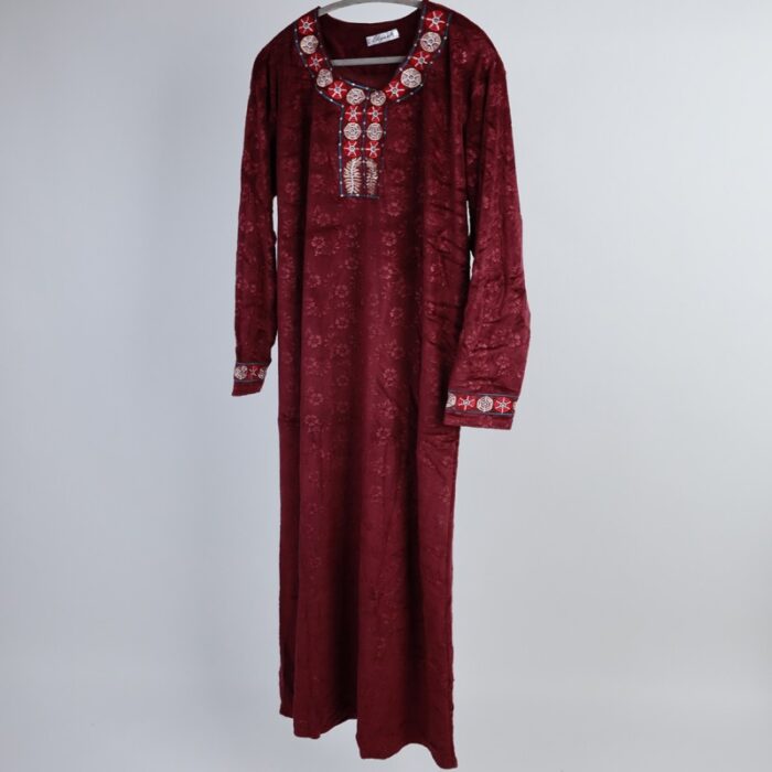 10328075_67db8d16c02c1 دشداشة نسائية لون خمري غامق - الصورة 1