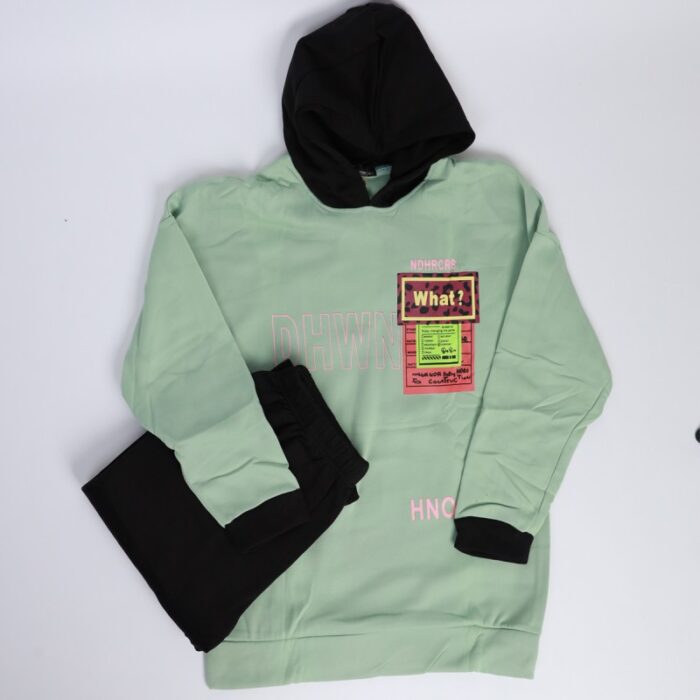 10328107_67db8d2c80705 بجامة نسائية مُكونة من قطعتين لون فيروزي وأسود - الصورة 1