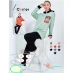 ⁦بجامة نسائية مُكونة من قطعتين لون فيروزي وأسود⁩ - الصورة ⁦2⁩