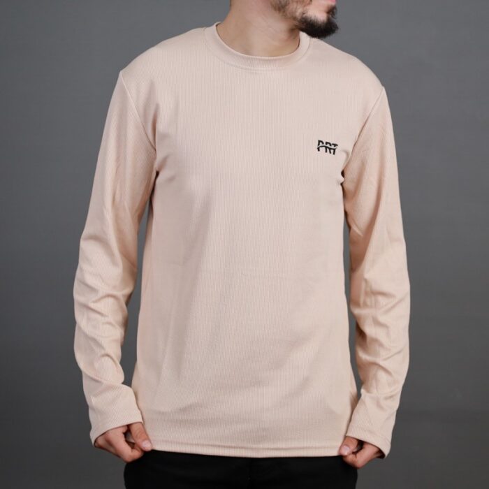 10328438_67db8e6eeb02c بلوزة بدي قطنية خفيفة بأكمام طويلة لون بيج - الصورة 1