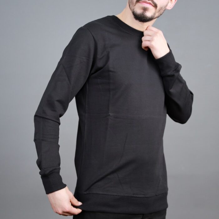 ⁦بلوزة بدي قطنية خفيفة بأكمام طويلة لون أسود⁩ - الصورة ⁦3⁩