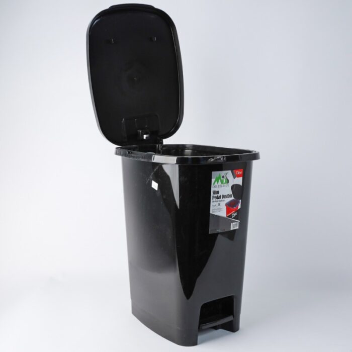 ⁦سلة مهملات دعسة 25 لتر لون أسود⁩ - الصورة ⁦2⁩