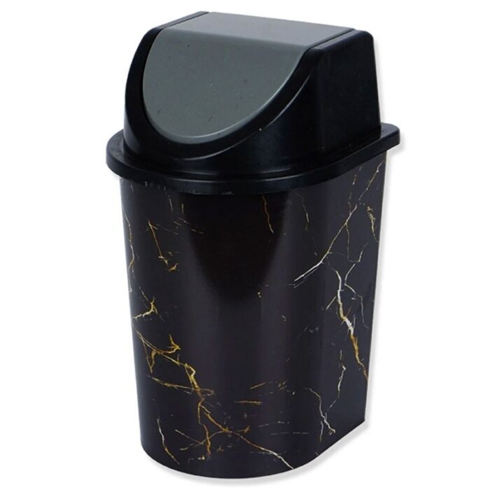 ⁦سلة مهملات مع غطاء لون أسود 42*25 سم⁩ - الصورة ⁦2⁩