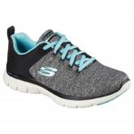 ⁦حذاء سكيتشرز فليكس ابريل 4.0 للنساء لون رمادي وأسود- Skechers Women's Flex Appeal 4.0 Shoes‏⁩ - الصورة ⁦2⁩