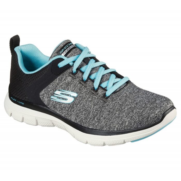 ⁦حذاء سكيتشرز فليكس ابريل 4.0 للنساء لون رمادي وأسود- Skechers Women's Flex Appeal 4.0 Shoes‏⁩ - الصورة ⁦2⁩