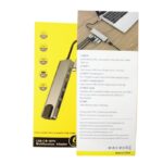 ⁦موزع بـ6 منافذ لون رمادي - USB Type C Multifunction 6 Port Adapter 6in1-BK⁩ - الصورة ⁦3⁩