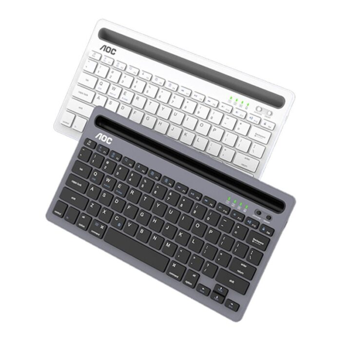 ⁦لوحة المفاتيح كيبورد بلوتوث متعدد الاجهزة لون أبيض- AOC KB701 Bluetooth Wireless Keyboard⁩ - الصورة ⁦3⁩