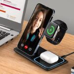 ⁦شاحن لاسلكي مغناطيسي 3 في 1 - 3 In 1 Fast Wireless Charging Stat, Foldable⁩ - الصورة ⁦3⁩