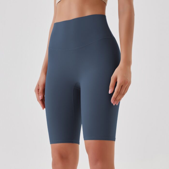 10329038_67db90ef58cf3 شورت ضيق مضغوط عالي الخصر للياقة البدنية للنساء لون كحلي - Tight-fitting Compression Shorts - الصورة 1