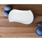 صحن بورسلان لون أبيض قياس 27.5*14.5 سم