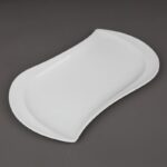 ⁦صحن بورسلان لون أبيض قياس 27.5*14.5 سم⁩ - الصورة ⁦3⁩