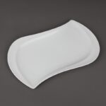 ⁦صحن بورسلان لون أبيض قياس 27.5*14.5 سم⁩ - الصورة ⁦4⁩