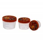 ⁦طقم مطربانات بلاستيك بغطاء لف عدد 3 سعة (280 مل ،500 مل، 800 مل)⁩ - الصورة ⁦2⁩