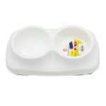 ⁦صحن للحيوانات مقسم قسمين لون أبيض (0.4 +0.4 لتر)⁩ - الصورة ⁦2⁩