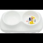 ⁦صحن للحيوانات مقسم قسمين لون أبيض (0.4 +0.4 لتر)⁩ - الصورة ⁦3⁩