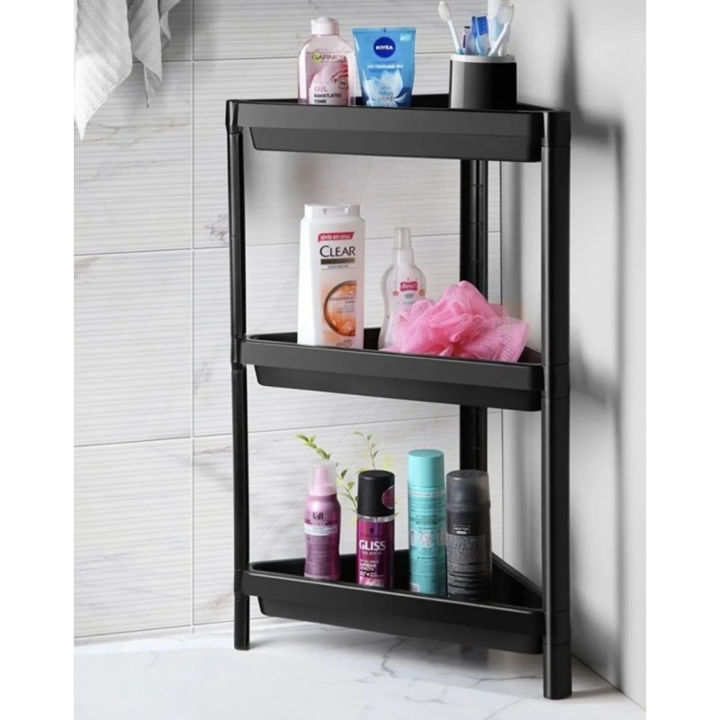 ⁦زاوية بلاستيك لون أسود 3 طبقات⁩ - الصورة ⁦1⁩