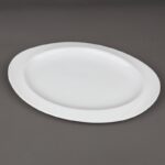 ⁦صحن بورسلان بيضاوي لون أبيض قياس 30*21 سم⁩ - الصورة ⁦3⁩