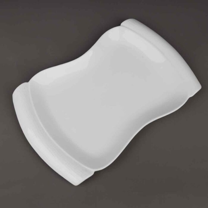 ⁦جاط بورسلان ثقيل لون أبيض قياس 32*22 سم⁩ - الصورة ⁦2⁩