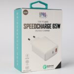 ⁦عظمة (محول) شاحن سريع بقوة 65 واط لون أبيض- 9PRO Speedcharge 65W PD FAST CHARGE⁩ - الصورة ⁦3⁩
