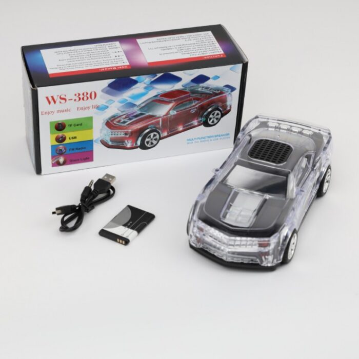 ⁦مكبر صوت سبيكر بتصميم على شكل سيارة لون أسود-WS-380 Stereo Bumblebee Wireless Bluetooth Speaker⁩ - الصورة ⁦3⁩