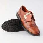 ⁦حذاء رسمي قصير الكاحل برباط لون عسلي⁩ - الصورة ⁦2⁩