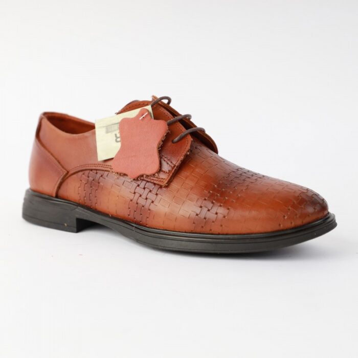 ⁦حذاء رسمي قصير الكاحل برباط لون عسلي⁩ - الصورة ⁦4⁩