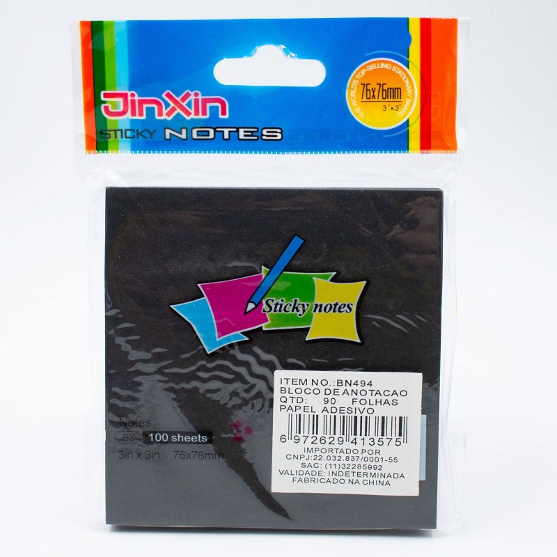 ⁦ورق ستكي نوت مسطر حجم 7.6×7.6 سم لون أسود⁩ - الصورة ⁦1⁩