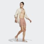 ⁦شورت اديداس ادي كلر ثلاث خطوط للرجال لون بني فاتح -adidas Mens' Originals Adicolor 3-Stripes Swim Shorts - Brown⁩ - الصورة ⁦5⁩