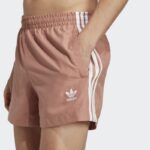 ⁦شورت اديداس ادي كلر ثلاث خطوط للرجال لون بني فاتح -adidas Mens' Originals Adicolor 3-Stripes Swim Shorts - Brown⁩ - الصورة ⁦6⁩