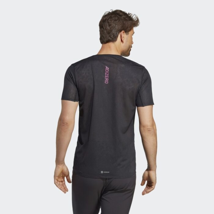 ⁦تيشيرت اديداس ادي زيرو للرجال لون أسود- adidas Mens' Adizero Tee - Black⁩ - الصورة ⁦5⁩