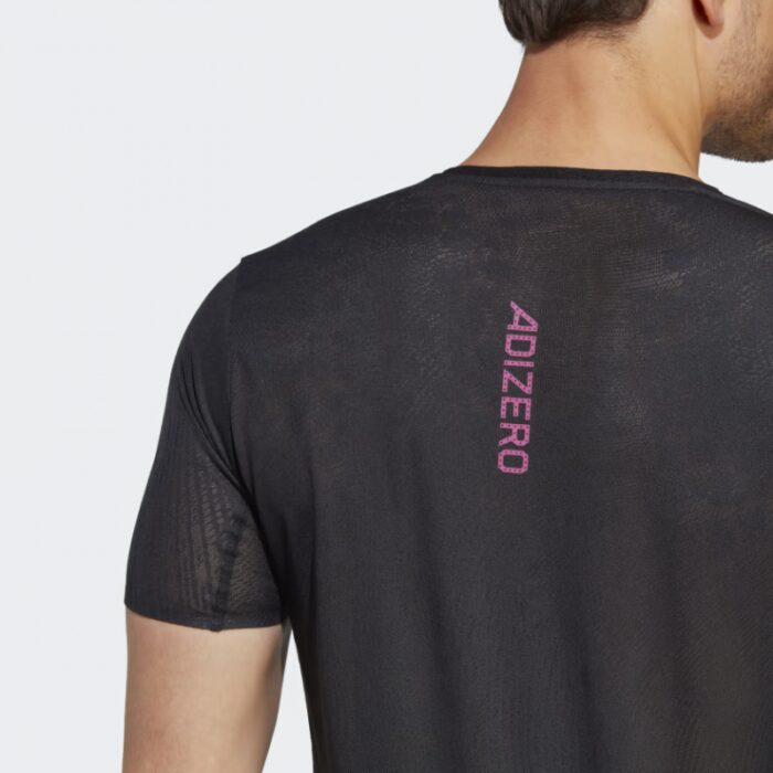 ⁦تيشيرت اديداس ادي زيرو للرجال لون أسود- adidas Mens' Adizero Tee - Black⁩ - الصورة ⁦7⁩