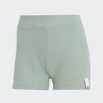 ⁦شورت اديداس لونج ريب للنساء لون أخضر فيروزي- adidas Womens' Lounge Rib Booty Shorts - Green⁩ - الصورة ⁦2⁩