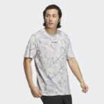 ⁦تيشيرت اديداس تريكس جيو جرافيك للجنسين لون رمادي- adidas Unisex' Terrex Geographic Graphic Tencel Tee⁩ - الصورة ⁦5⁩