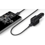⁦شاحن سامسونج للسيارة بمنفذين أصلي لون أسود- Samsung Super Fast Dual Car Charger With USB-C⁩ - الصورة ⁦2⁩