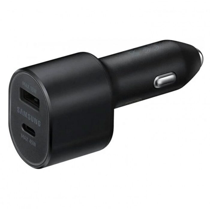 ⁦شاحن سامسونج للسيارة بمنفذين أصلي لون أسود- Samsung Super Fast Dual Car Charger With USB-C⁩ - الصورة ⁦6⁩