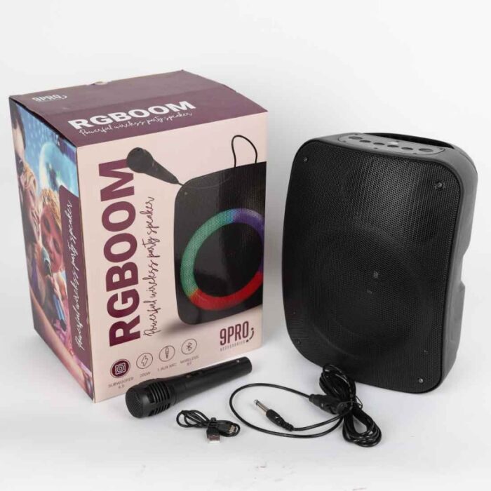 ⁦سماعة مكبر صوت 200 واط من 9 برو لون أسود⁩ - الصورة ⁦8⁩