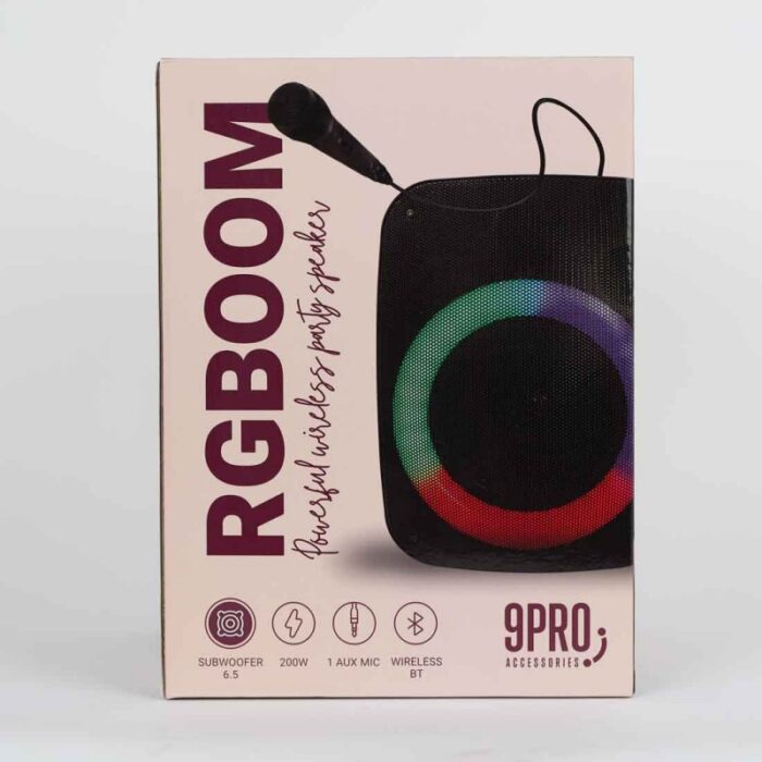 ⁦سماعة مكبر صوت 200 واط من 9 برو لون أسود⁩ - الصورة ⁦10⁩