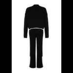 ⁦طقم تركي بنطلون وبلوزة مخططة  للنساء لون أسود⁩ - الصورة ⁦8⁩