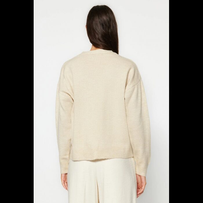 ⁦جاكيت تركي صوف بأزرار  للنساء لون بيج⁩ - الصورة ⁦5⁩