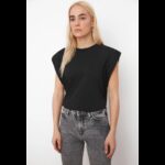 ⁦تيشيرت تركي قطن بقبة دائرية للنساء لون أسود⁩ - الصورة ⁦4⁩