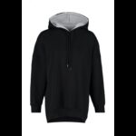 ⁦بلوزة تركية صوف رياضي بقصة واسعة للنساء لون رمادي وأسود⁩ - الصورة ⁦5⁩