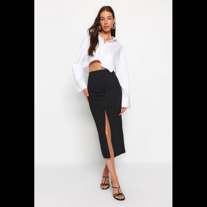 10329651_67db9372d2c6a تنورة طويلة تركي ماكسي بخصر مرتفع للنساء لون أسود - الصورة 1