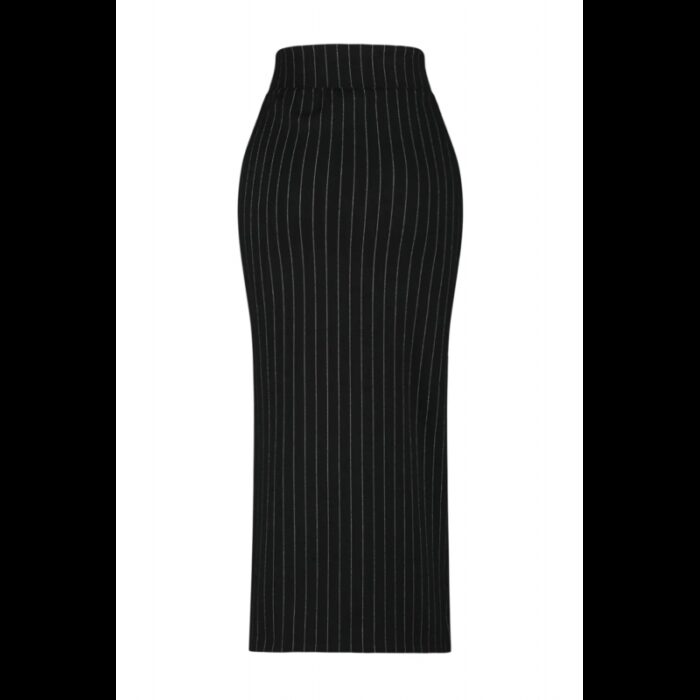 ⁦تنورة طويلة تركي ماكسي بخصر مرتفع للنساء لون أسود⁩ - الصورة ⁦6⁩