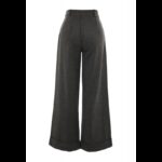 ⁦بنطلون واسع الساق وخصر عالي  للنساء لون رمادي⁩ - الصورة ⁦7⁩